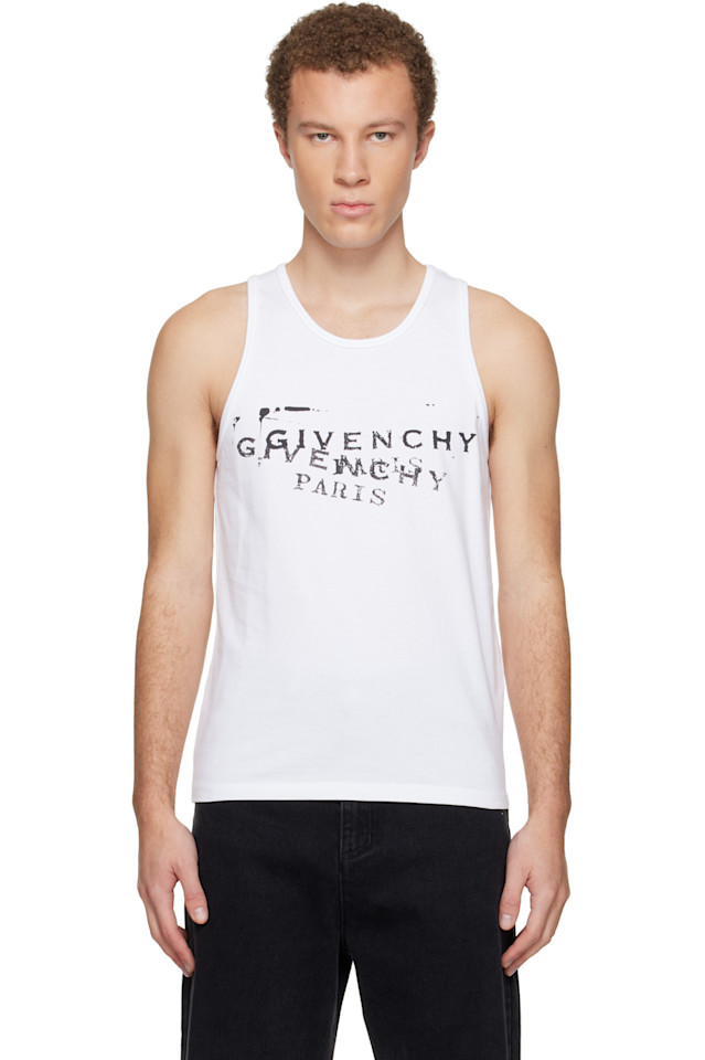 

Майка с принтом в виде штампа «Givenchy», белый