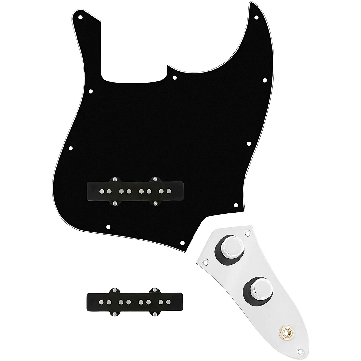 

Кастомная накладка Jazz Bass 920d с карманными (винтажными) звукоснимателями и пластиной управления JB-CON-CH-BK, черная 920d Custom