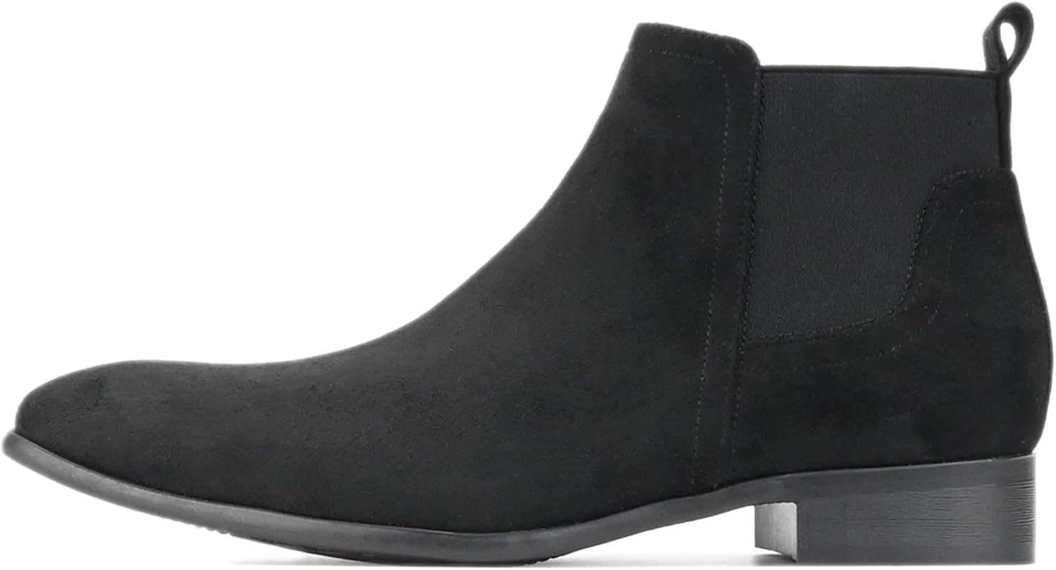 

Мужские ретро кожаные челси с заостренным носком, низким массивным каблуком и эластичной лентой, модные ботинки с низким каблуком, легкие ботинки-чукка на подъеме, деловые, повседневные, водонепроницаемые ботинки до щиколотки Adkgbe, черный