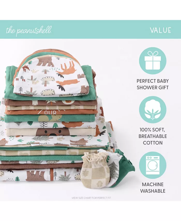 Набор одежды для новорожденных мальчиков, Woodland Animals, 23 предмета, 0-3 месяца The Peanutshell, мультиколор — фото 4