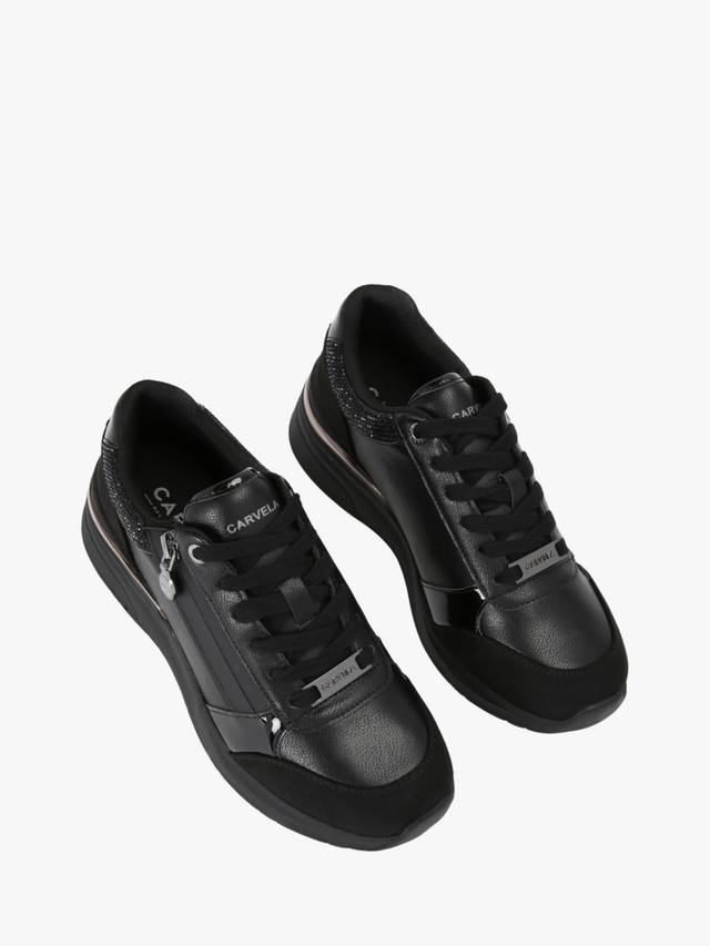 Statement Zip Runner Trainers Carvela, Black — фото 3
