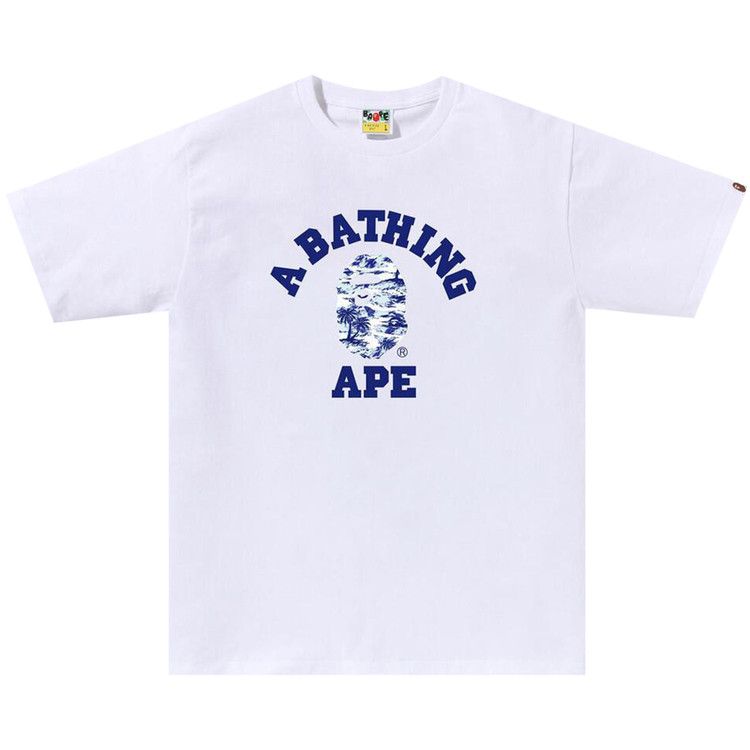 

Футболка BAPE Palm Tree Camo College Tee, White/Blue