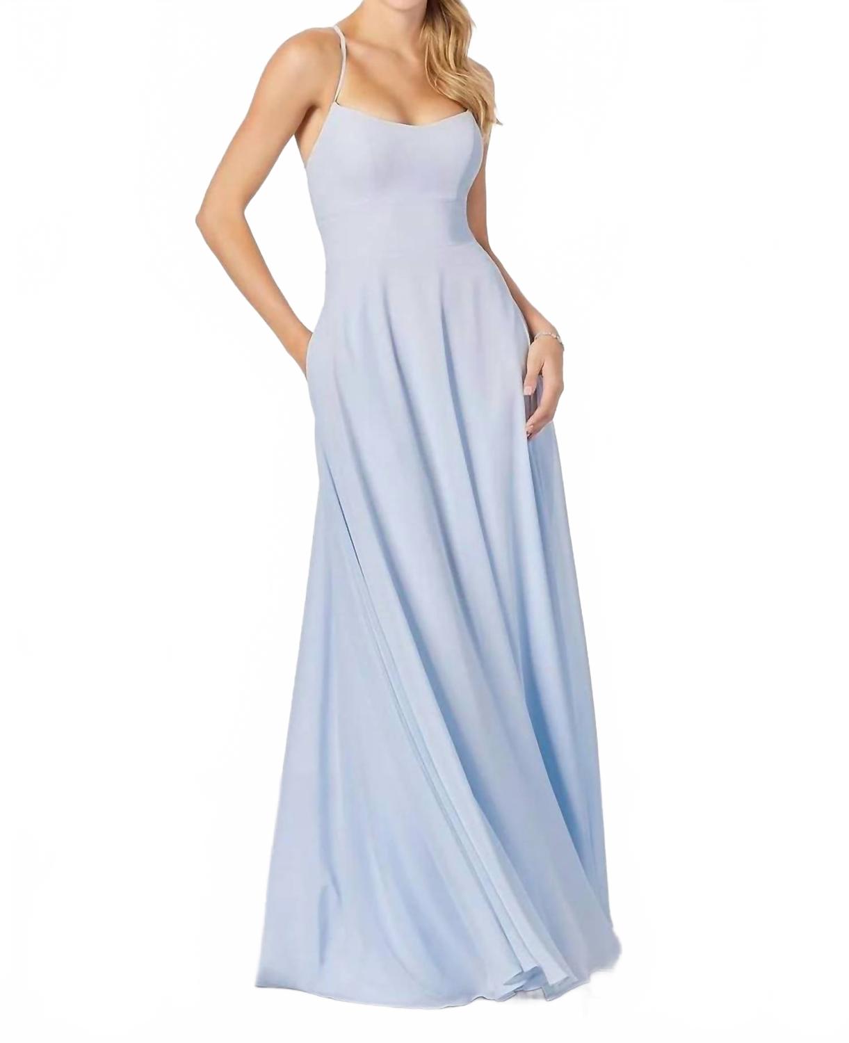 

Платье для подружки невесты из шифона в стиле А-силуэта, цвет туман MORILEE, Fog