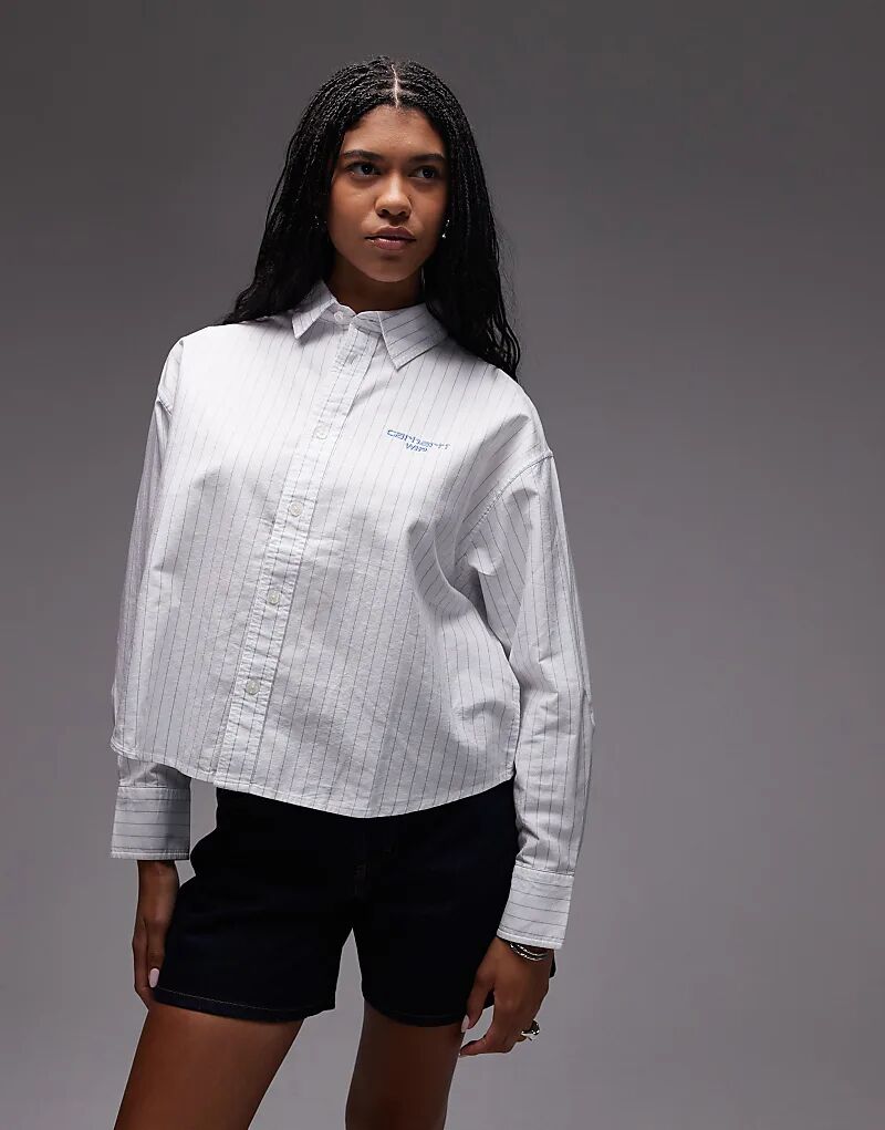 

Рубашка в полоску с длинными рукавами Carhartt WIP Cassel белого цвета