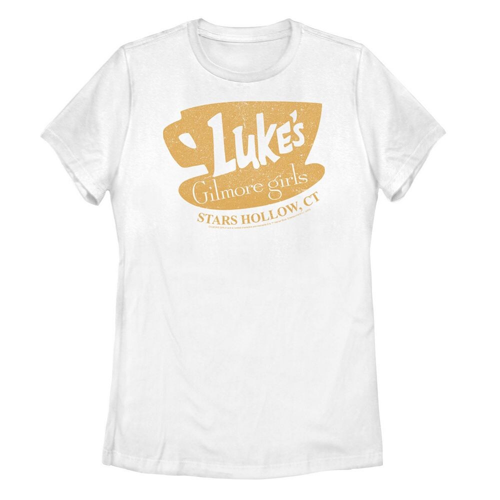 

Футболка Gilmore Girls Luke's для юниоров с потертым рисунком и рисунком Licensed Character, белый