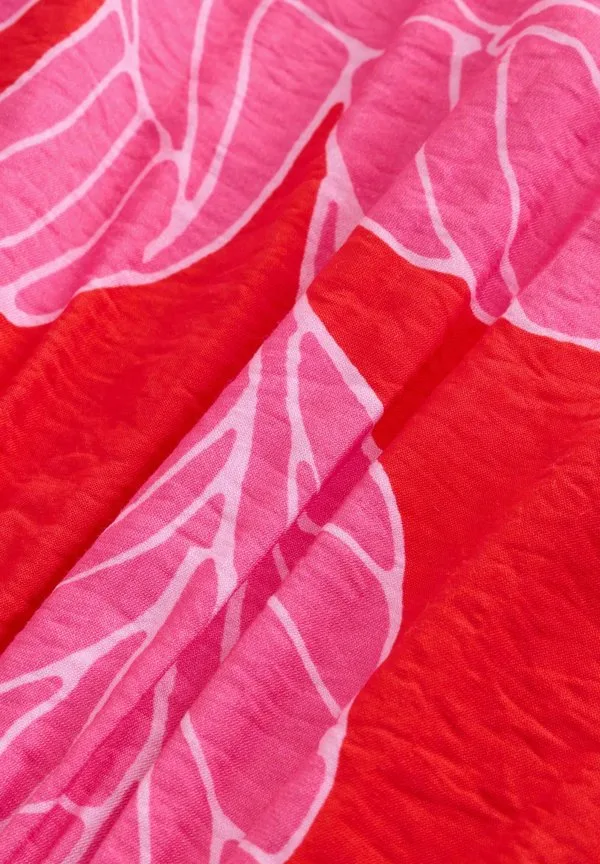Платье-Макси с пышными рукавами, облегающего кроя Next, Red Pink Floral Printed — фото 4
