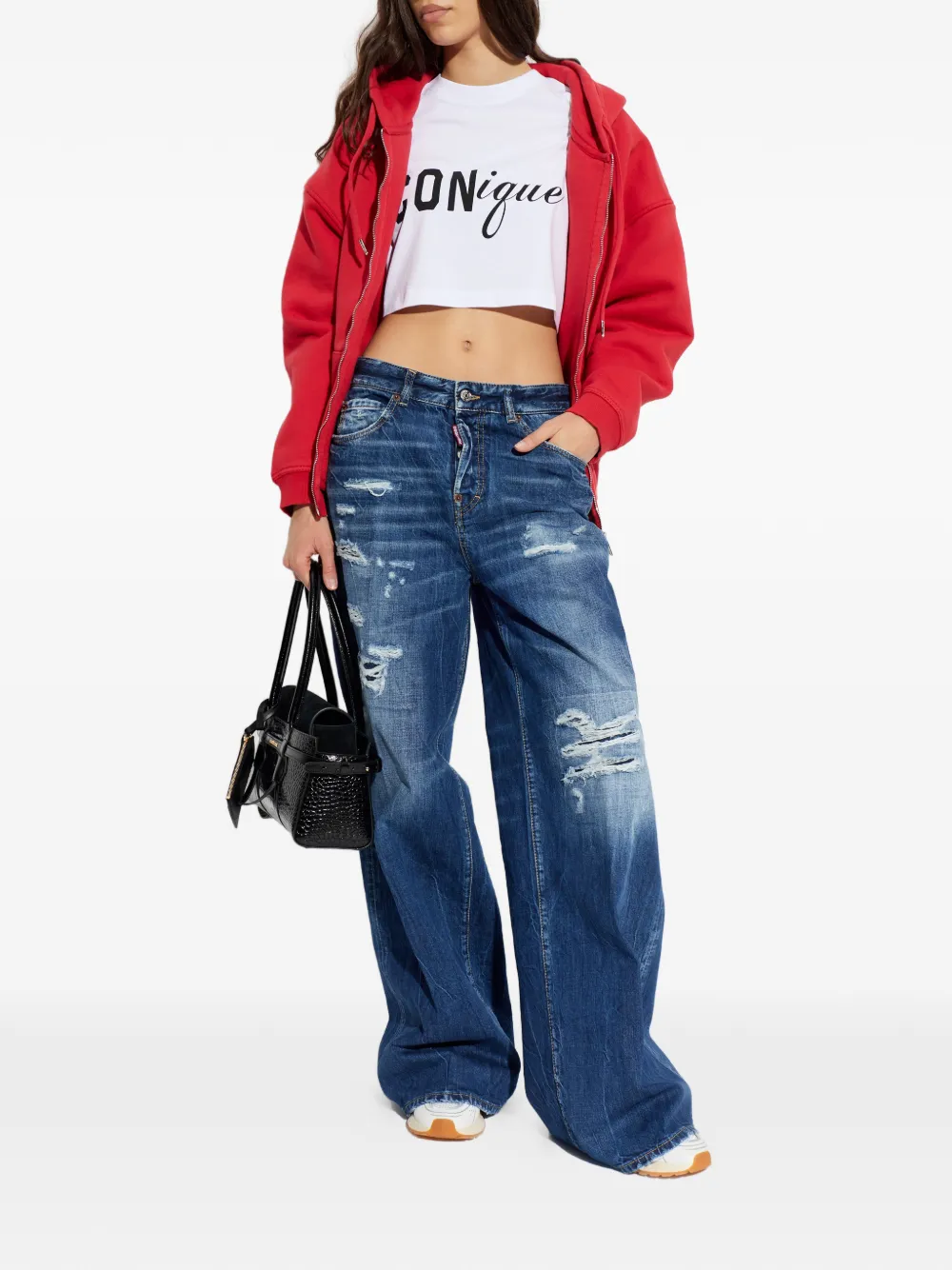Толстовка на молнии с логотипом Dsquared2, красный — фото 2