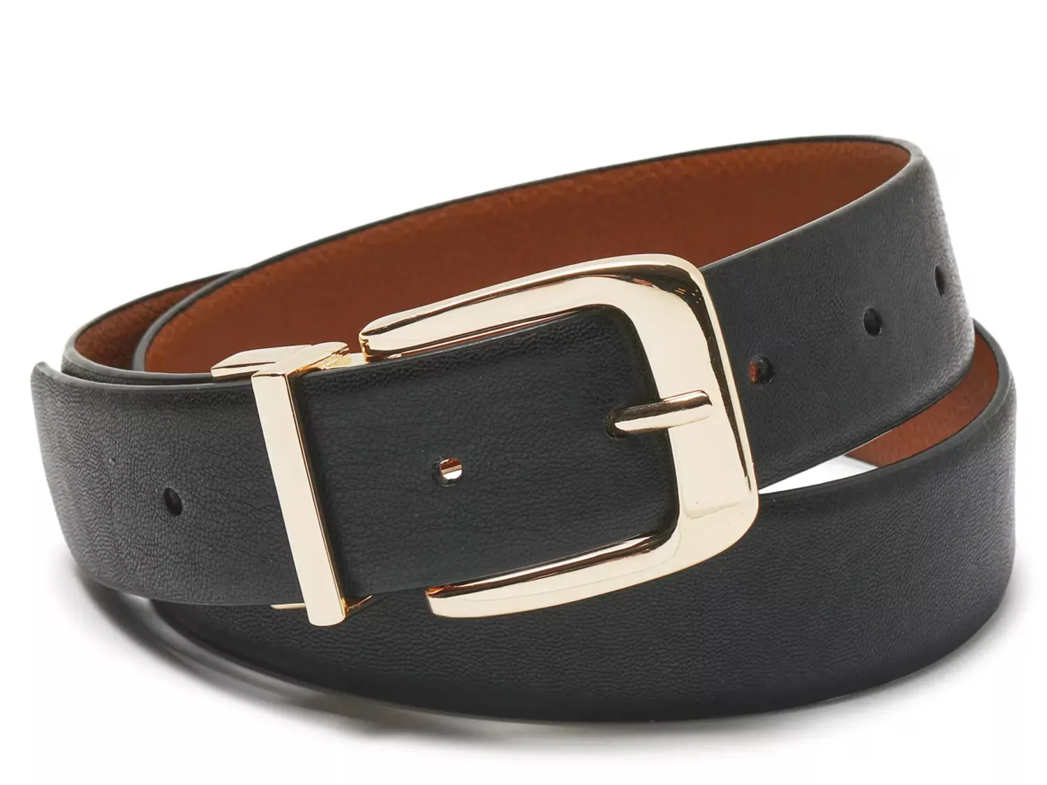 

Большой квадратный женский реверсивный ремень Vince Camuto, Reversible Black/Brown