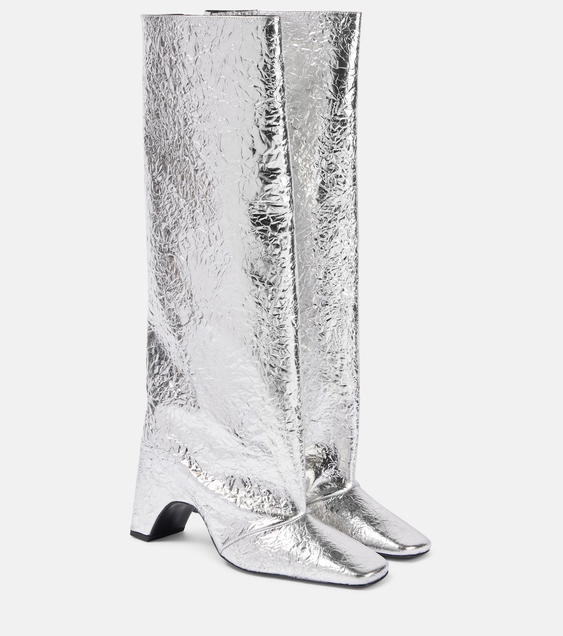 Сапоги Foil Bridge 85 из кожи до колена Coperni, Silver Slv
