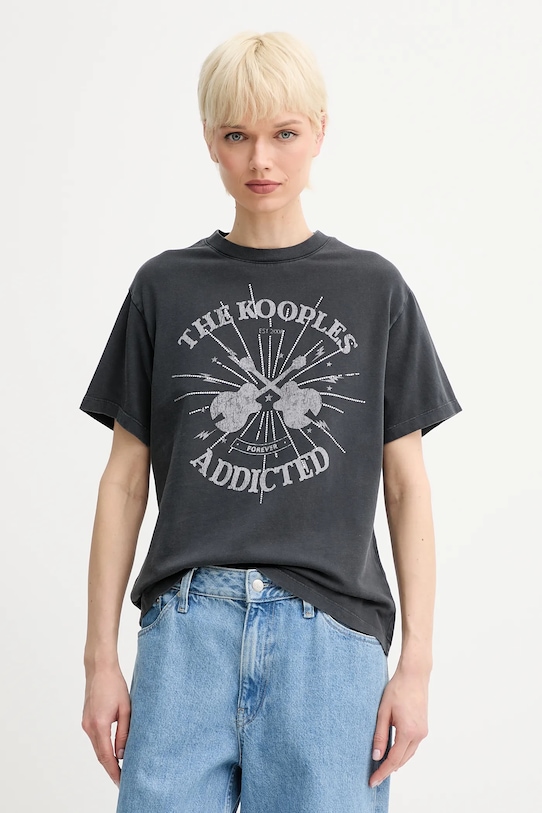 

Хлопковая футболка The Kooples, серый