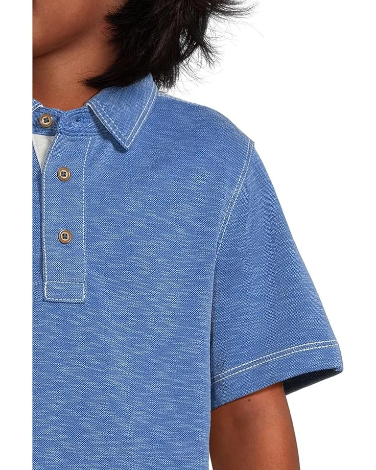 Поло Johnston & Murphy Kids Vintage Slub Polo (Big Kid), RoyalSee Less — фото 3