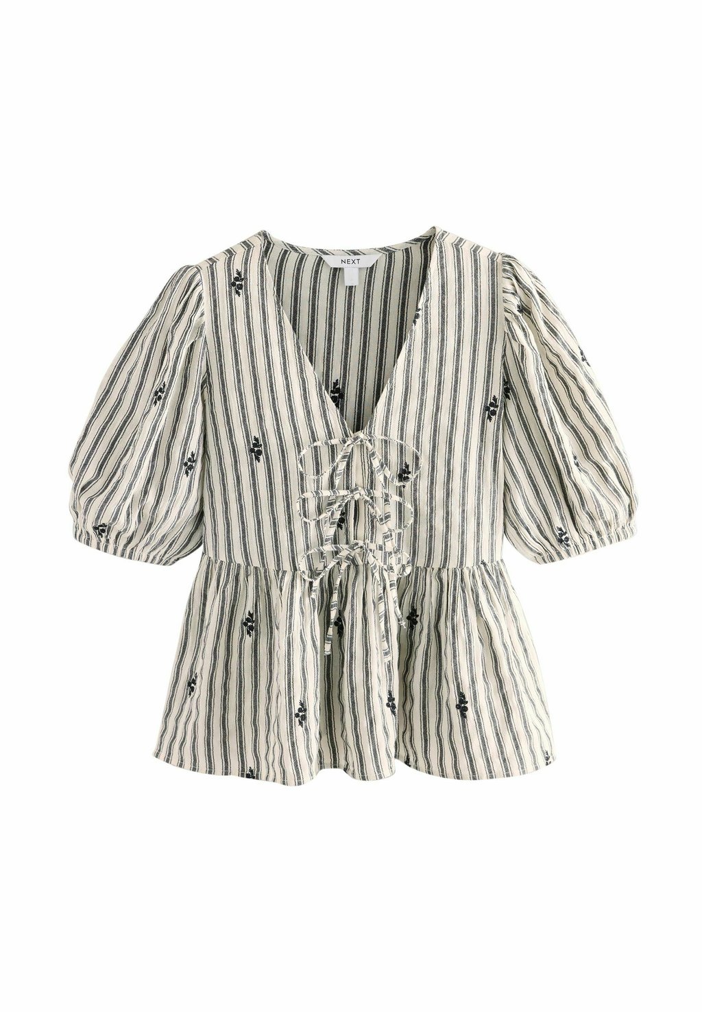 

Блуза REGULAR FIT - TIE FRONT PEPLUM Next, черный