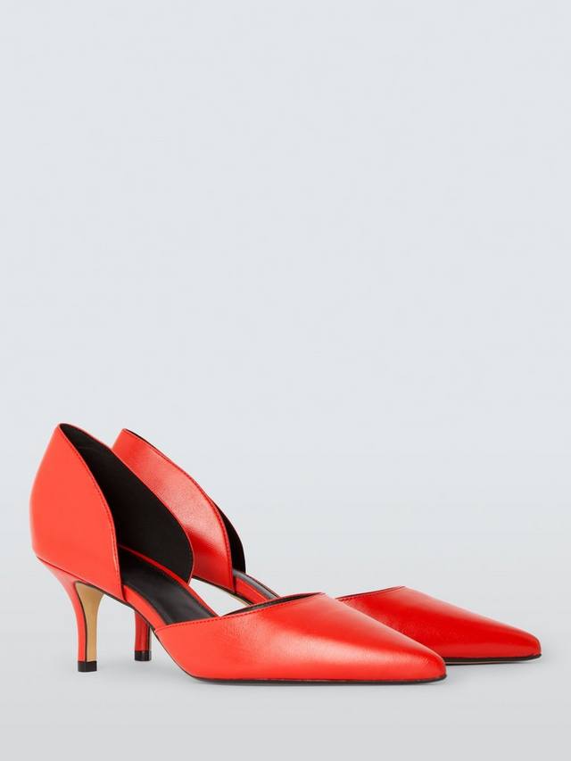 Darwen Leather Essential Heel открытые туфли Dorsay Court John Lewis, Red — фото 3