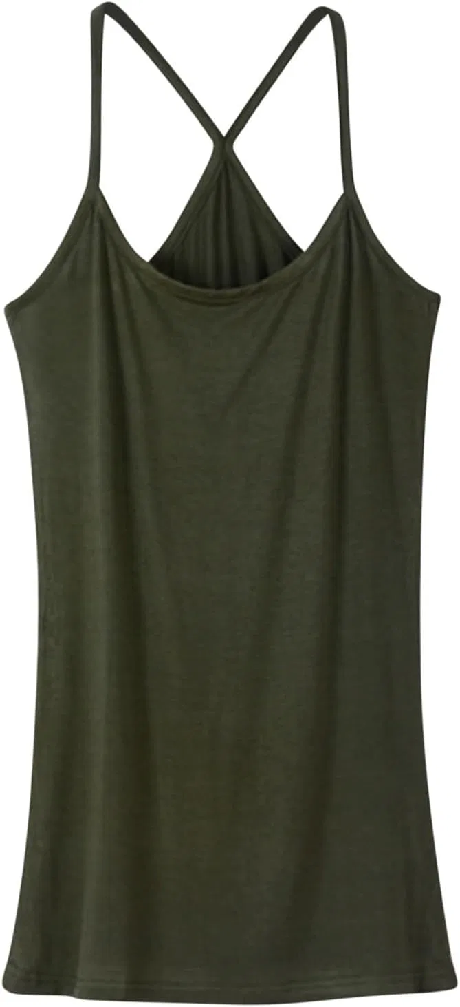 Майка женская с бретельками, свободного кроя, A01_army Green, размер One (обхват груди 72-120 см, длина 65 см)