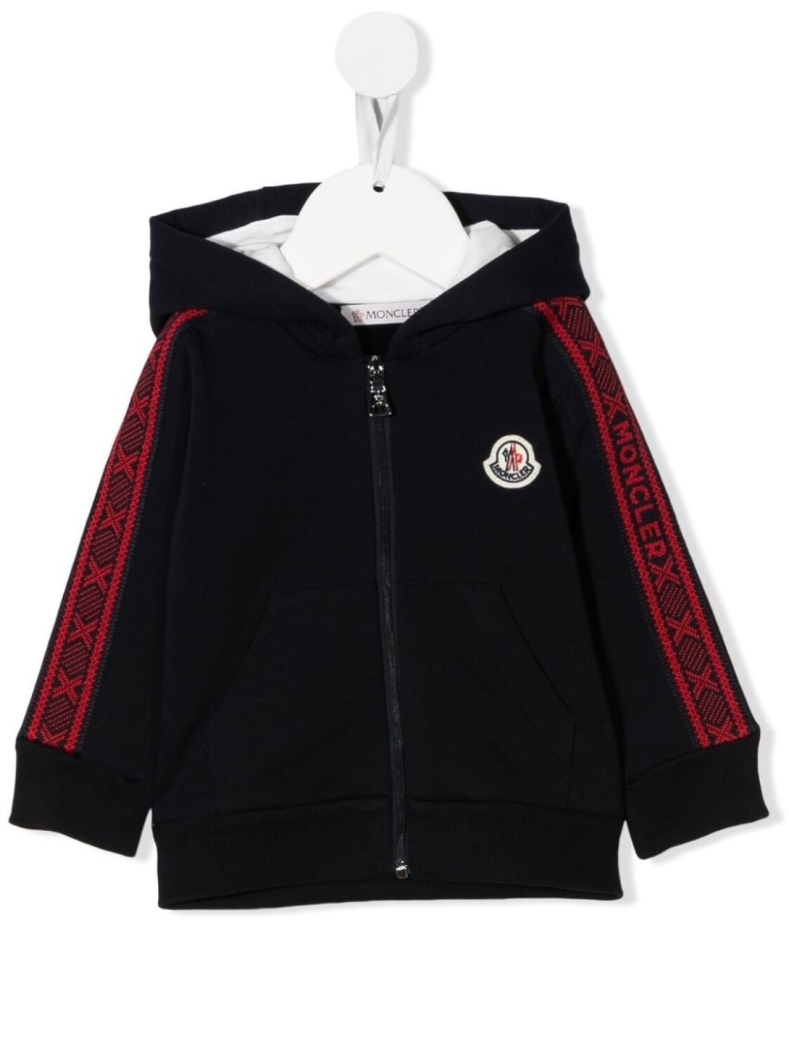 

Худи на молнии с нашивкой-логотипом Moncler Enfant, синий