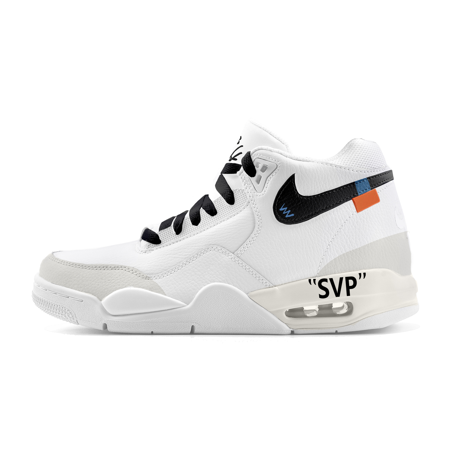 

Nike Flight Legacy Twilight Synthetic Leather Abrasion Resistant Mid top Vintage Basketball Shoes Men's Black White
