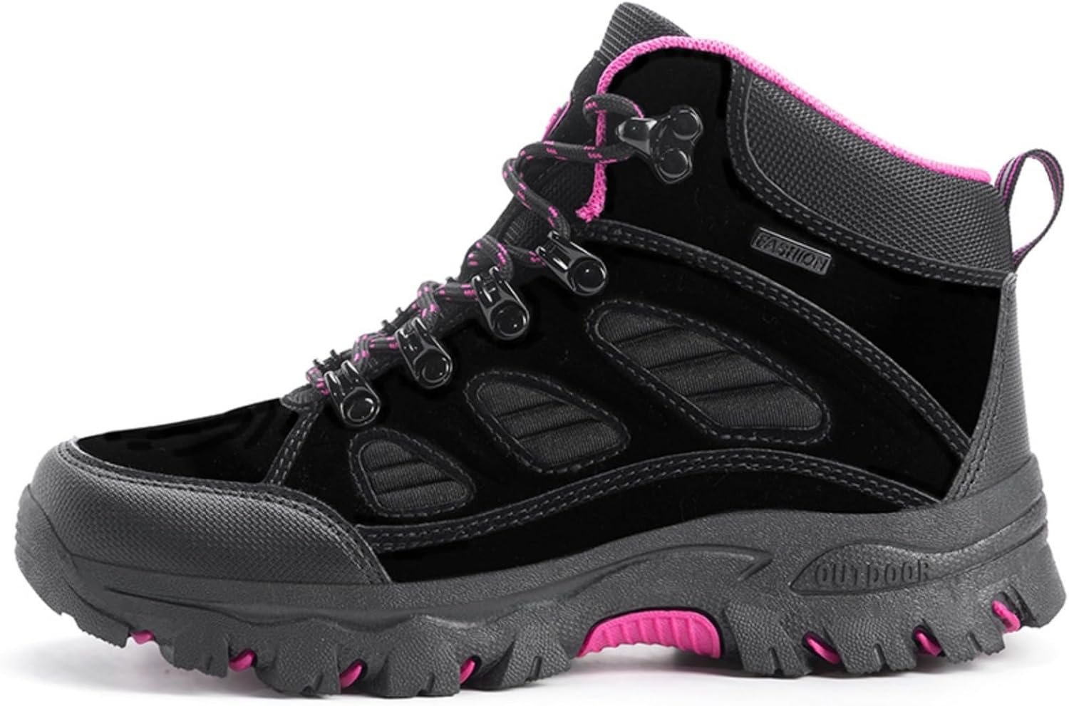 

Унисекс высокие кроссовки с массивной подошвой для альпинизма, всесезонные противоскользящие походные и скалолазные кроссовки, обувь для улицы из искусственной кожи и сетки Azttoztto, черный/красный