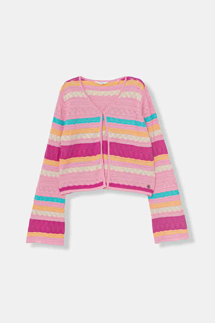 Кардиган детский в полоску Guess, розовый