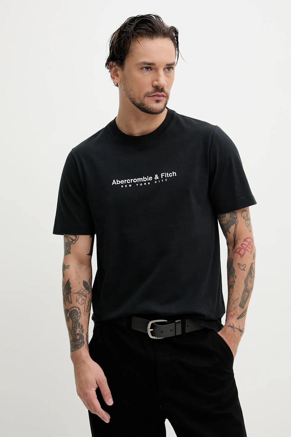 

Футболка из хлопка Abercrombie & Fitch, черный