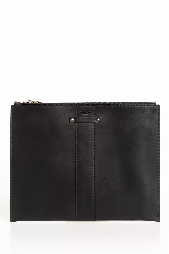 

Черный кожаный мужской кошелек Trussardi