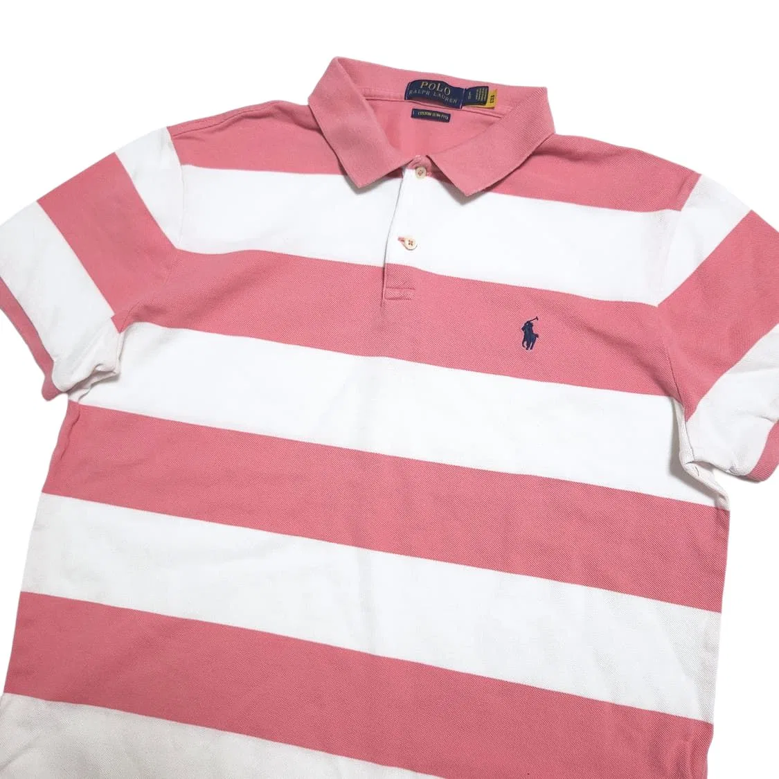 Поло Polo Ralph Lauren Custom Slim Fit розовое мужское — фото 3