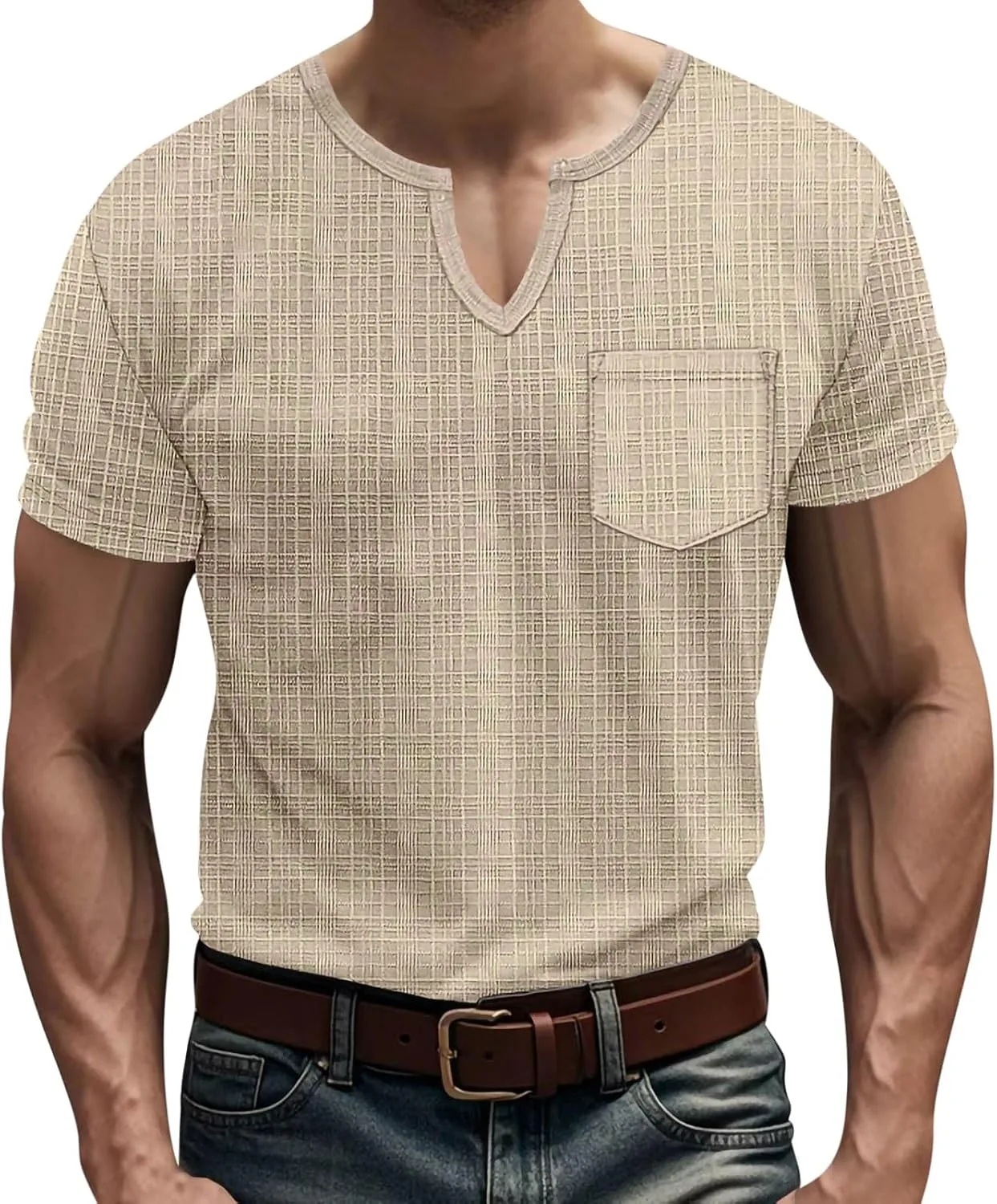 

Мужская футболка с v-образным вырезом casual slim fit