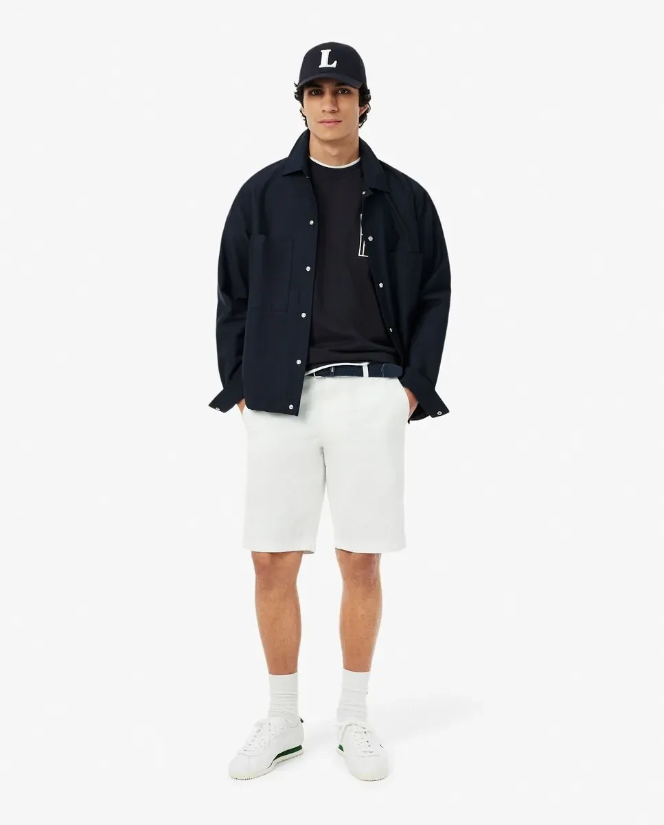 Мужская толстовка с короткими рукавами с вышивкой Lacoste, черный — фото 4