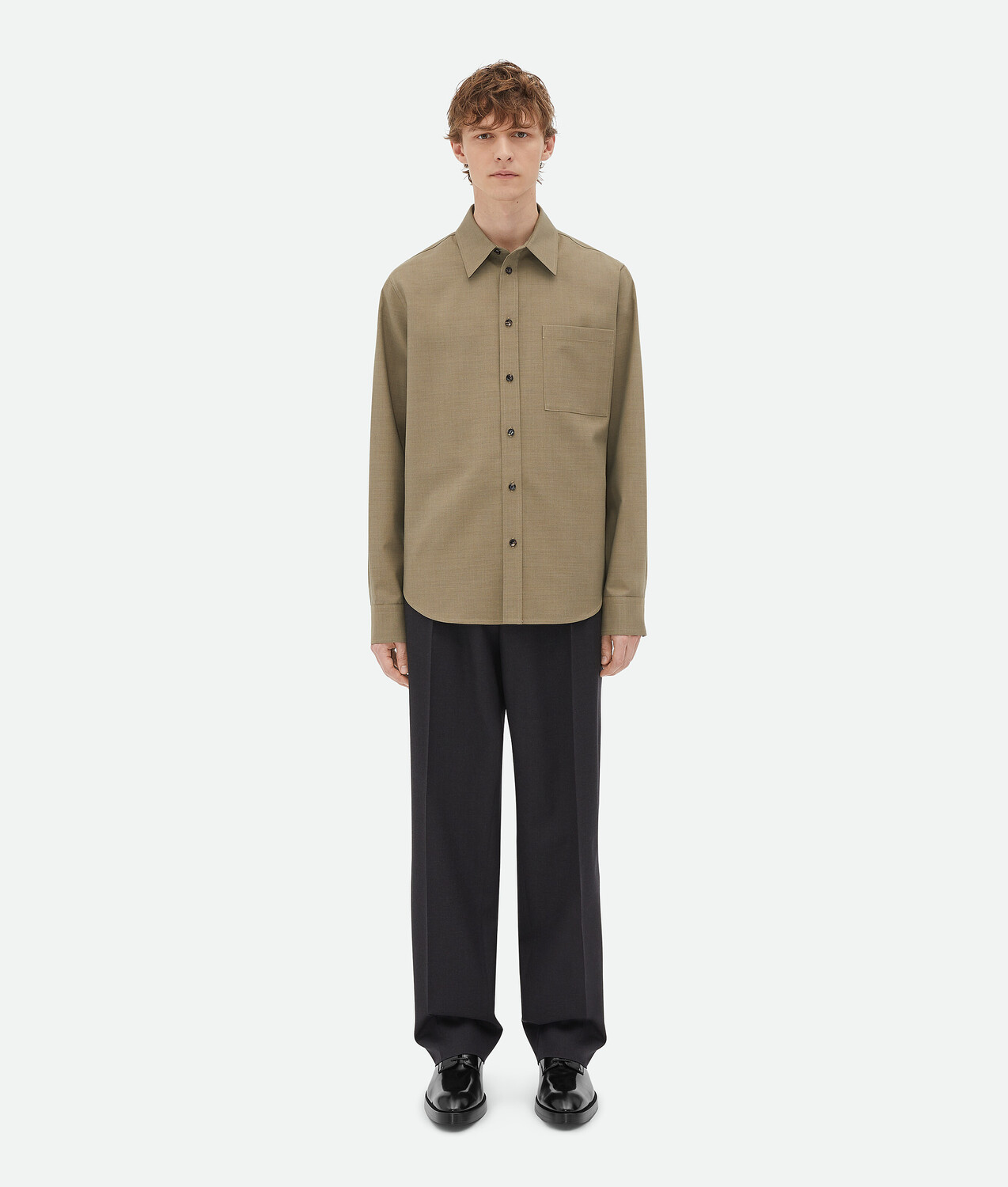 

Легкая шерстяная рубашка строгого покроя Bottega Veneta