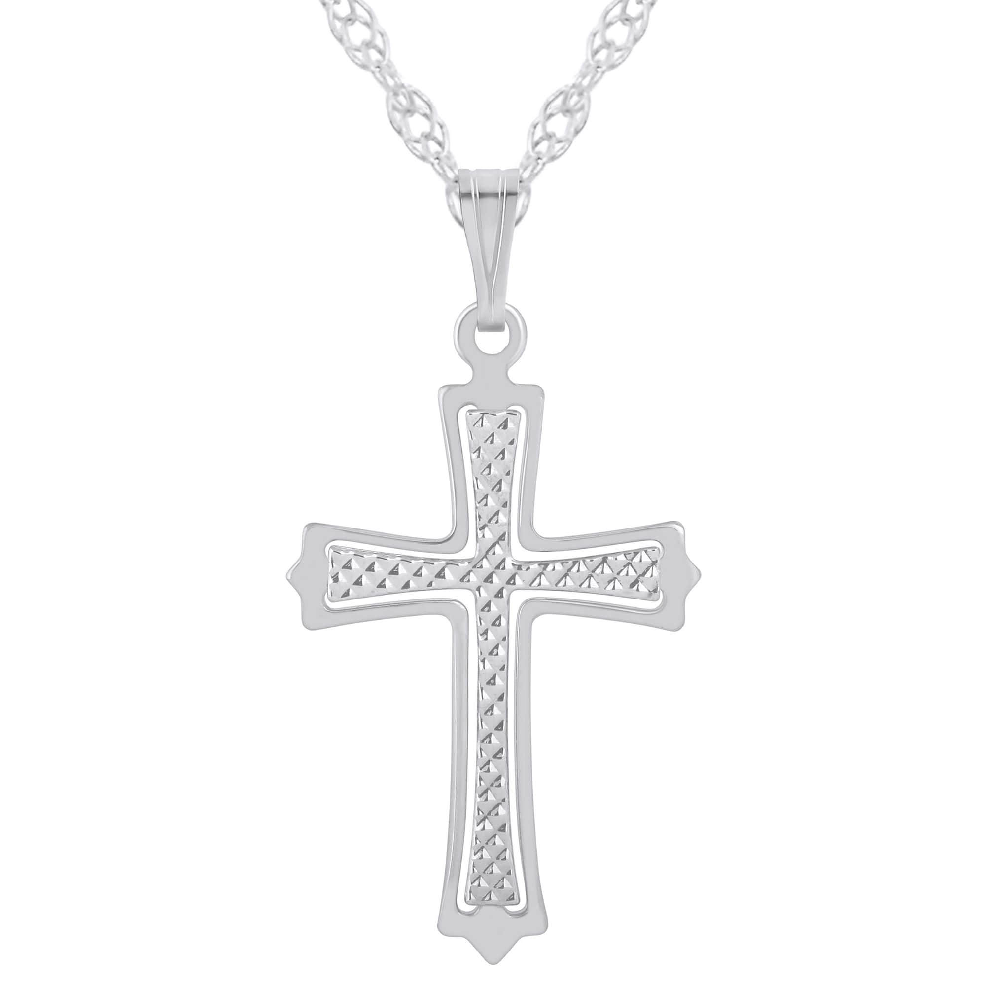 

Ожерелье с подвеской в ​​виде креста из стерлингового серебра Glistening Jewels, Sterling Silver