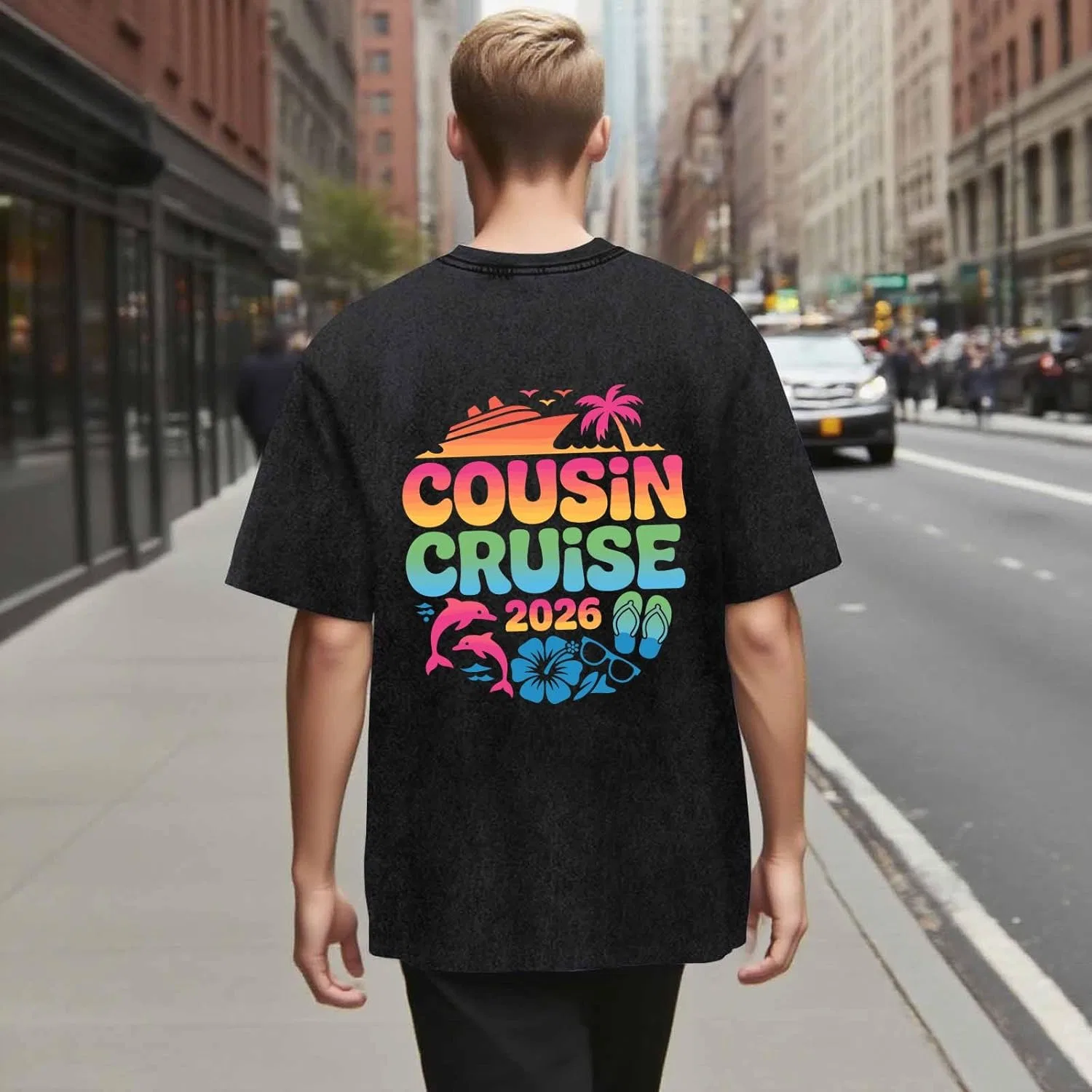 Футболка Cousin Cruise 2026 для мужчин с принтом Generic, черный — фото 3