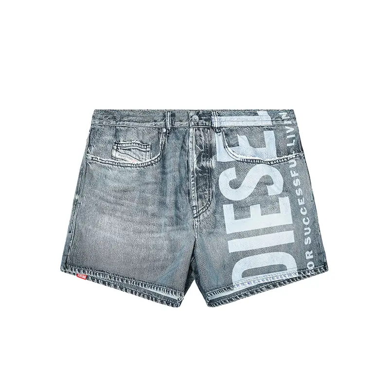Logo print Swim Shorts DIESEL, светло-серый