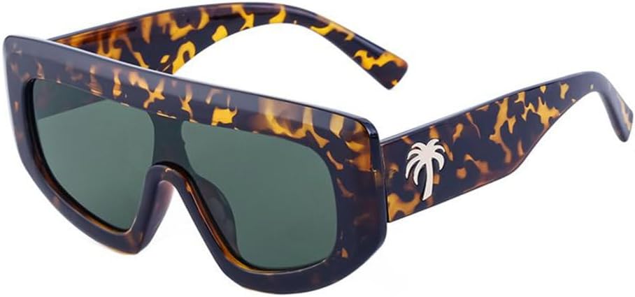 

Солнцезащитные очки One Piece Punk для женщин, роскошные модные ветрозащитные очки для мужчин, солнцезащитные очки C6 с леопардовым принтом, один размер TYUVIVO, C6 Leopard Green