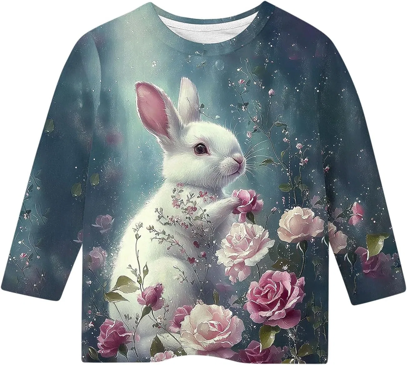 Футболка с милым кроликом, Zzalalana, Multicolor15, 3-13 лет — фото 4