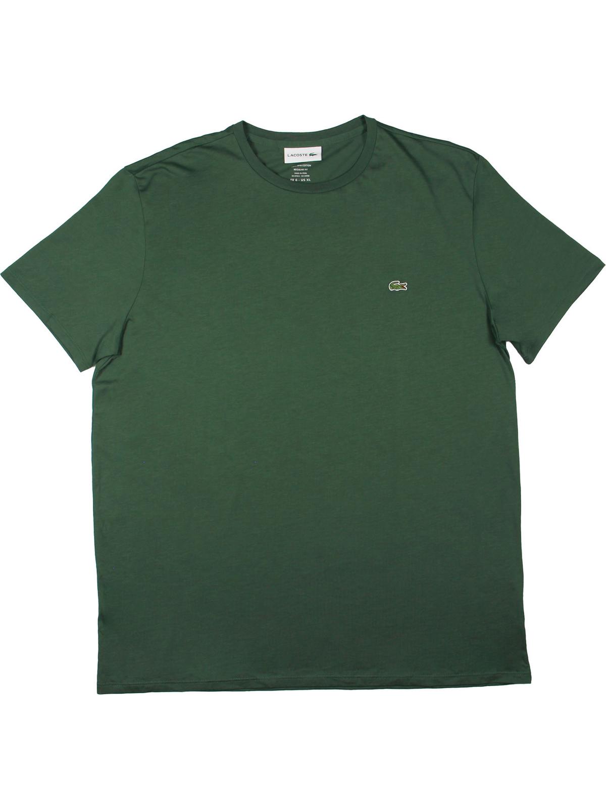 

Мужская хлопковая футболка с круглым вырезом Lacoste, темно-зеленый