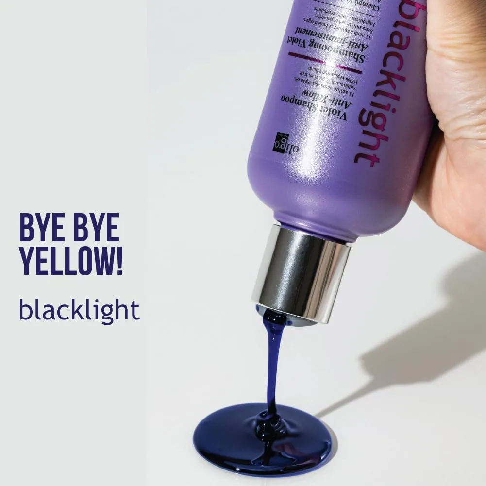 Oligo Professionnel - Blacklight Violet Shampoo - сульфат-фиолетовый шампунь для блонда - веганский - нейтрализует желтизну - освежает выгоревшие пряди - с аргановым маслом - увлажняющая формула - 250 мл, white — фото 2