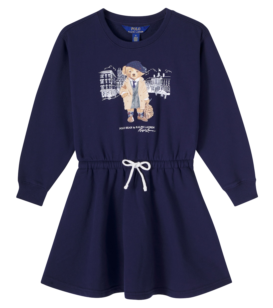 

Платье Polo Bear из хлопковой смеси Polo Ralph Lauren Kids, Refined Navy