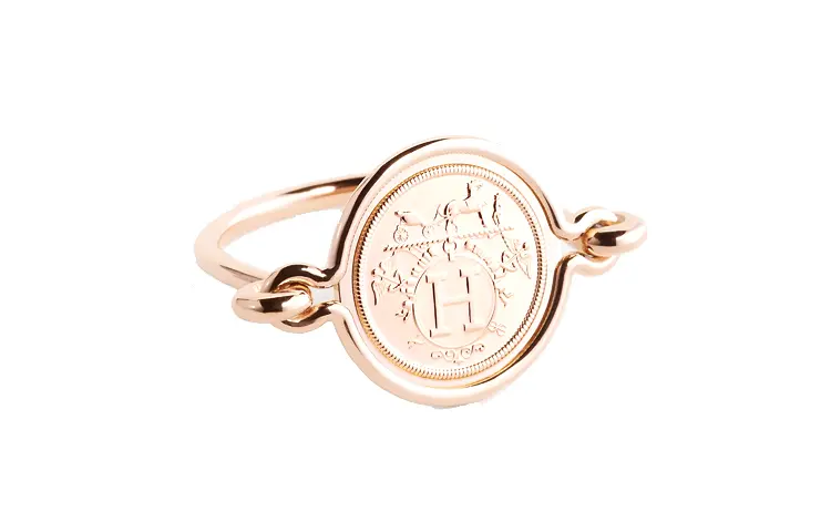 

HERMES Ex Libris Rings Unisex Rose Gold