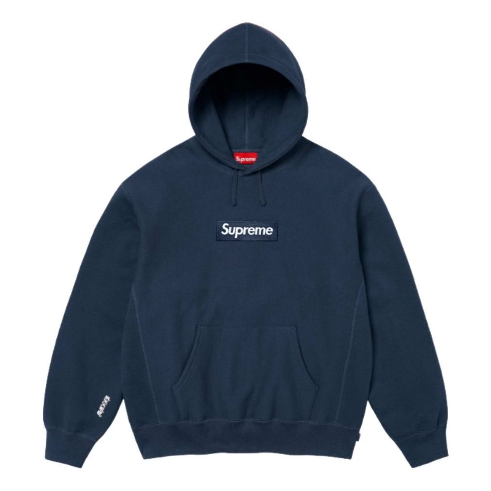 

Худи Supreme FW25 Box Logo темно-синего цвета