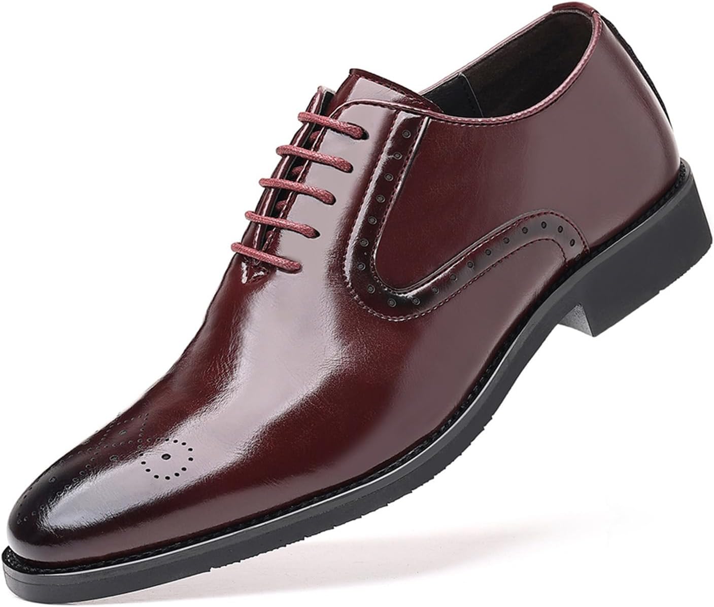 

Мужские туфли-оксфорды KYOESCAI с нескользящей подошвой, классические деловые дерби для мужчин, красный