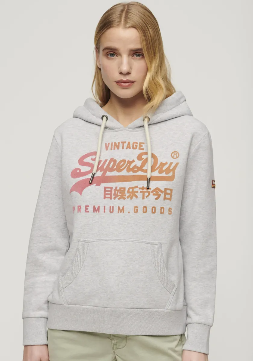 

Толстовка с капюшоном Superdry "TONAL VL GRAPHIC HOODIE", серый
