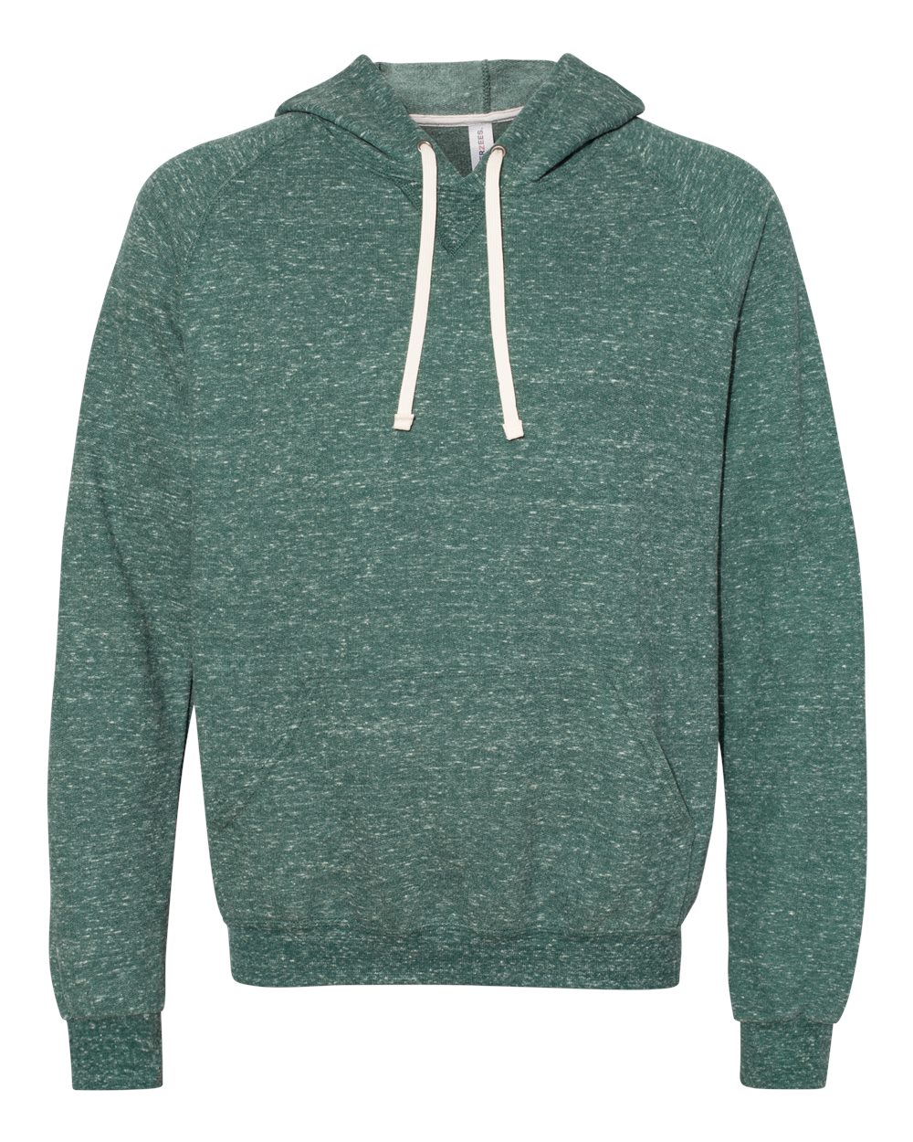 

Мужская толстовка с капюшоном Snow Heather French Terry Raglan JERZEES, цвет forest green