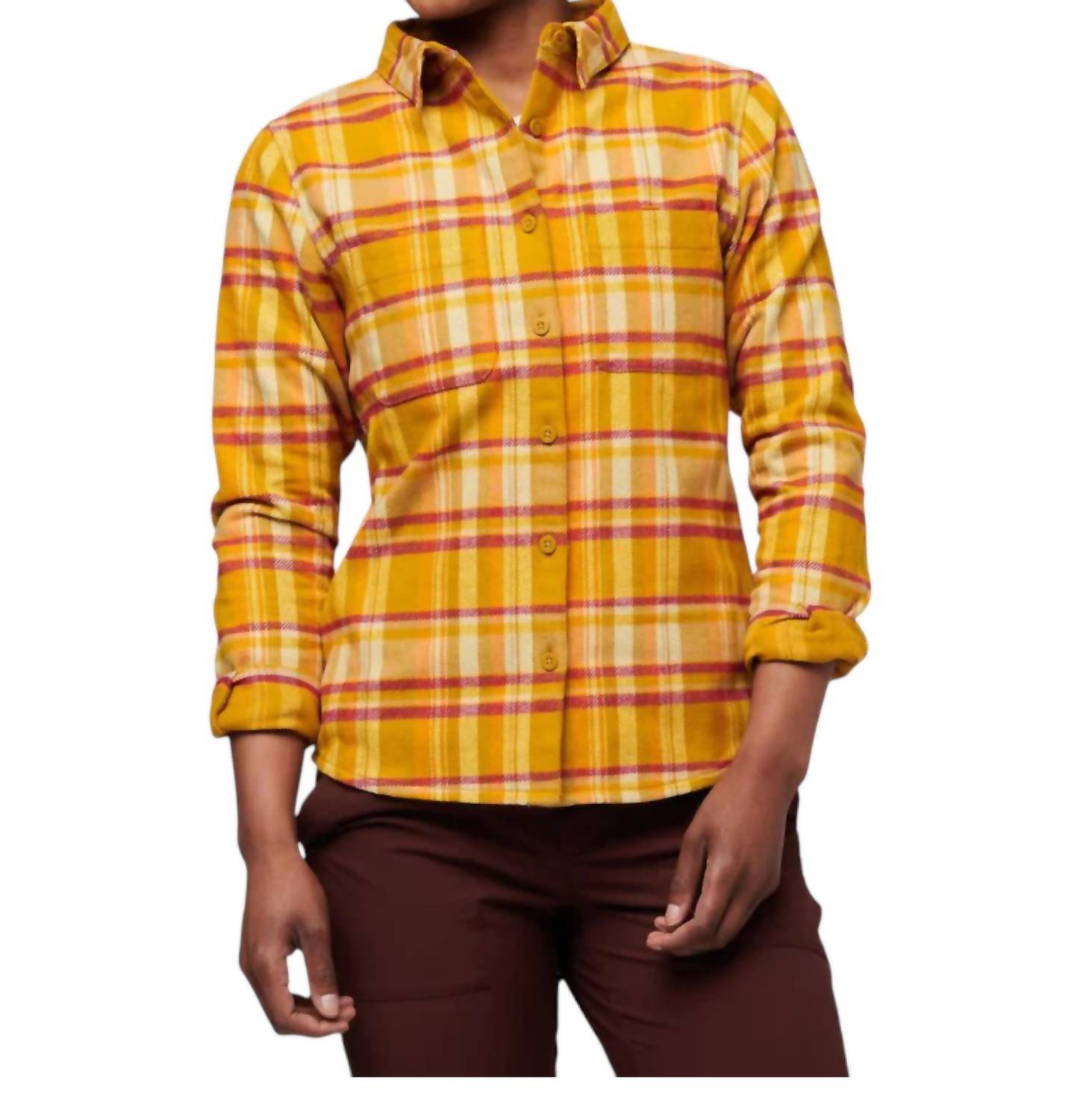 

Рубашка из фланели Mero в янтарную клетку cotopaxi, цвет amber plaid