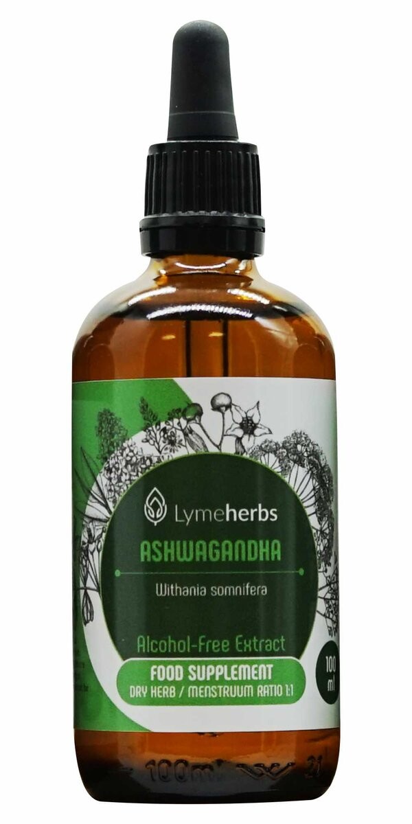 

Lymeherbs, Безалкогольный экстракт ашваганды 1:1, БАД, 100мл