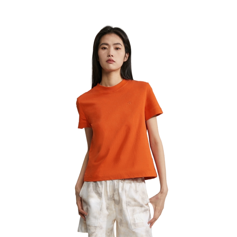 Футболка CALVIN KLEIN женская оранжевая — фото 4