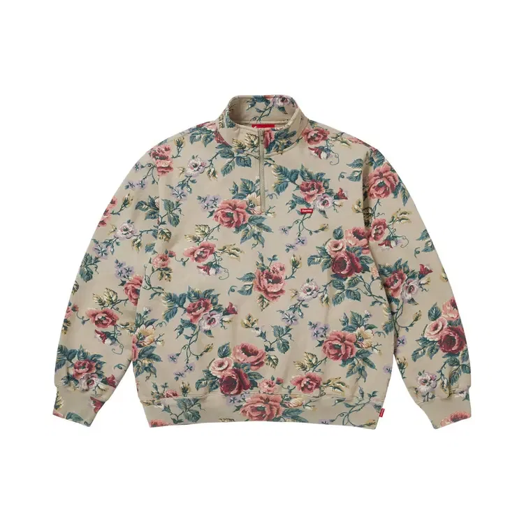 Пуловер Supreme Small Box Half Zip, зеленый