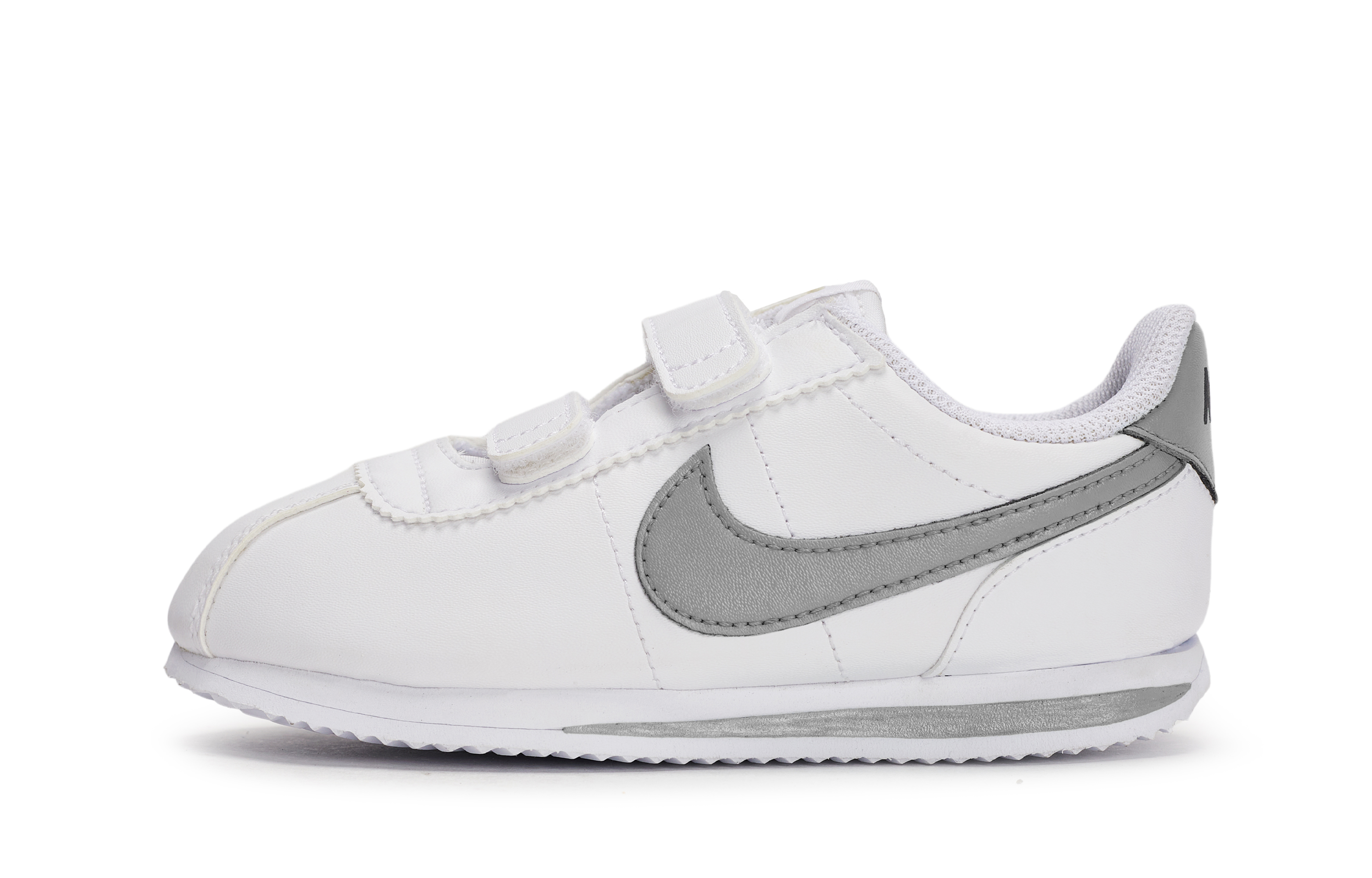 

Кроссовки Cortez Basic SL противоскользящие с амортизацией для малышей Nike, белый/серый
