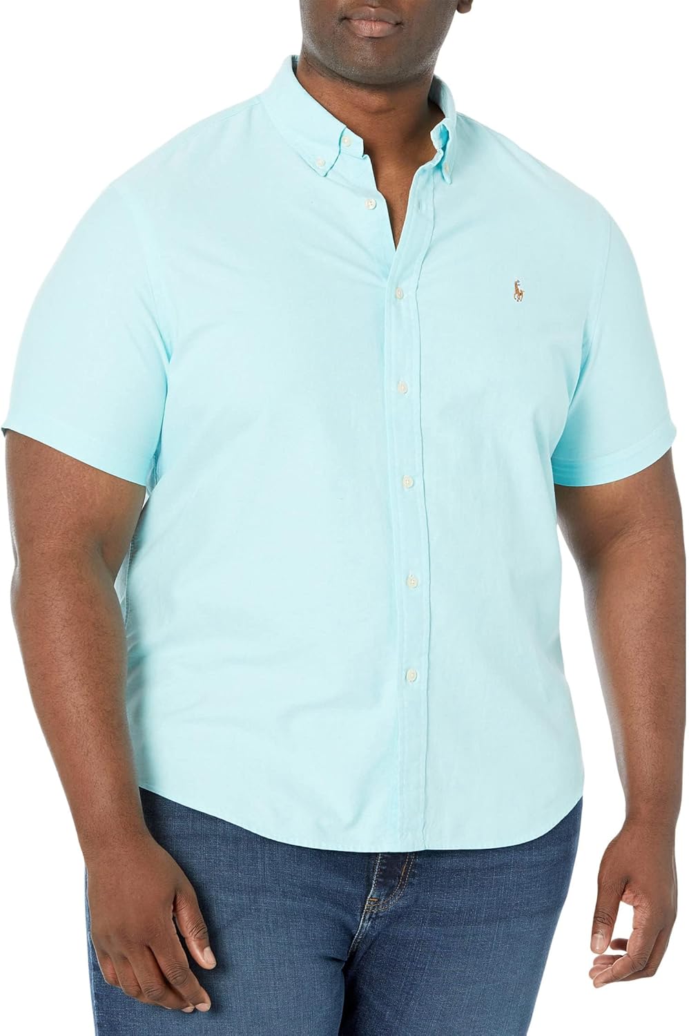 

POLO RALPH LAUREN Мужская классическая оксфордская рубашка, Aegean Blue 1