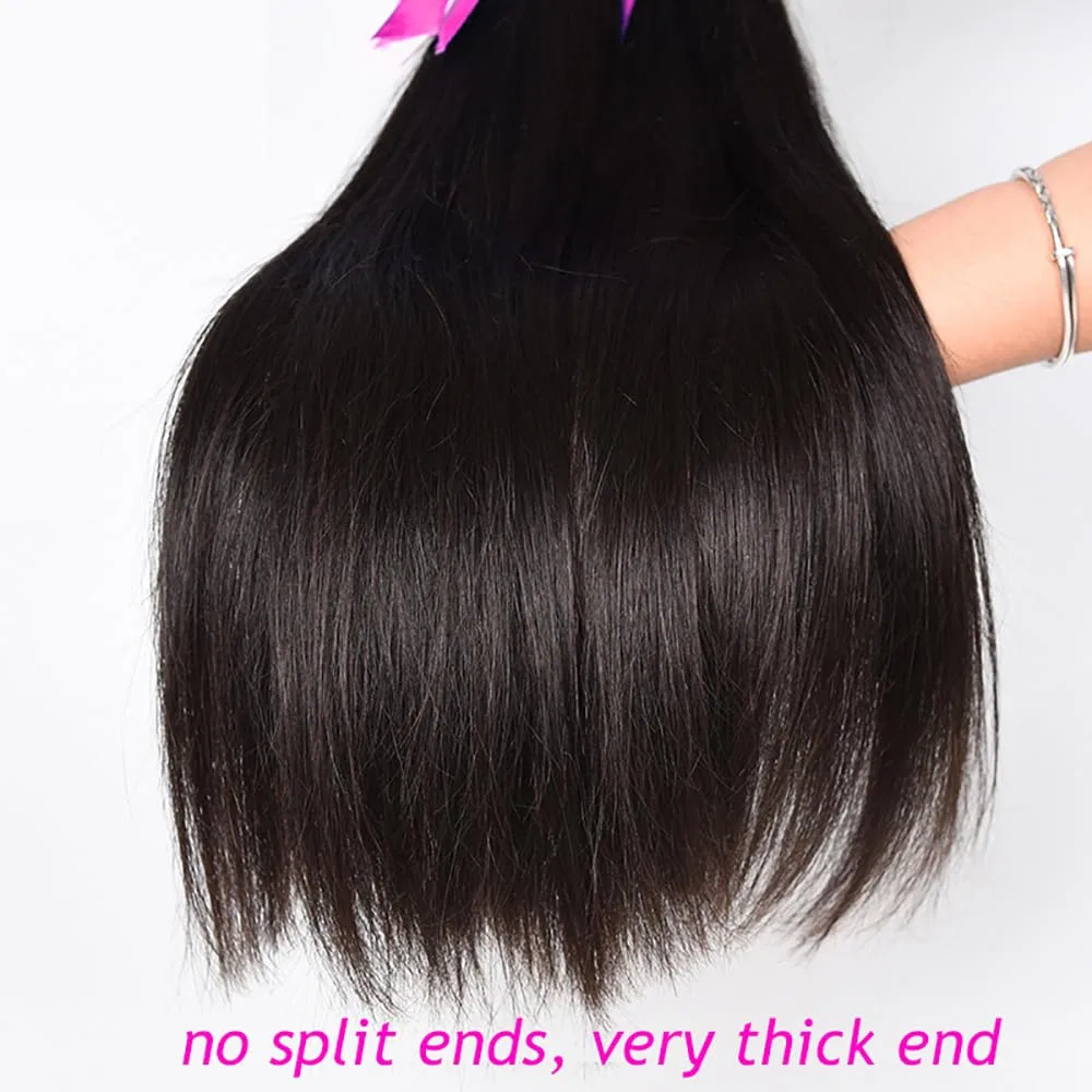 Прямые пучки натуральных волос Double Weft Brazilian Hair Bundles, 100 г, 50.8 см Urshiney — фото 3