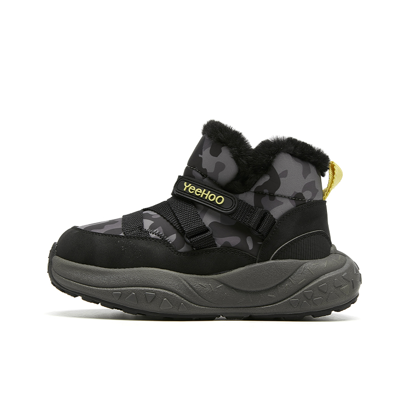 

Амортизирующие устойчивые к истиранию утепленные ботинки high top для детей YeeHoO, черный