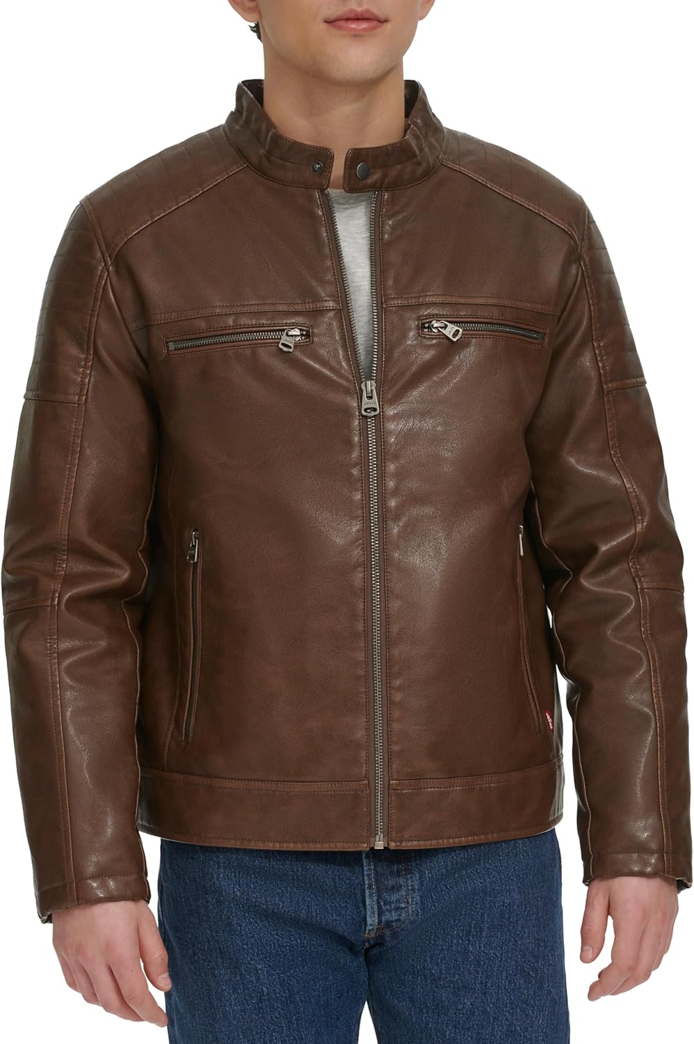 

Мужская гоночная куртка Levi's из искусственной кожи, Saddle Quilt Lined